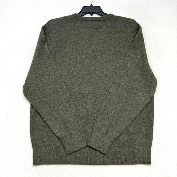 Cremieux Daniel Men’s Small Olive 100% Cashmere Luxury V-Neck Pullover Sweater - Picture 2 of 6